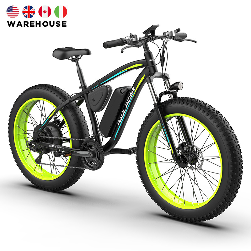 PAUL RIDER USA warehouse 26 Inch 48V 500W 1000W hybrid e bike mtb ebike Fat Tire Electric Mountain Bike