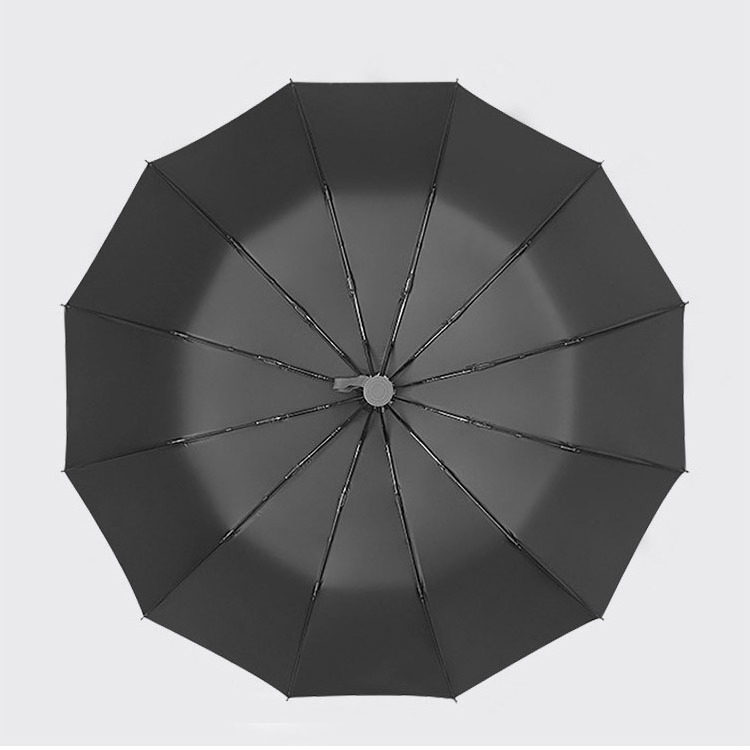 luxury brand 3 fold automatic 12 ribs customised long handle umbrella for the rain