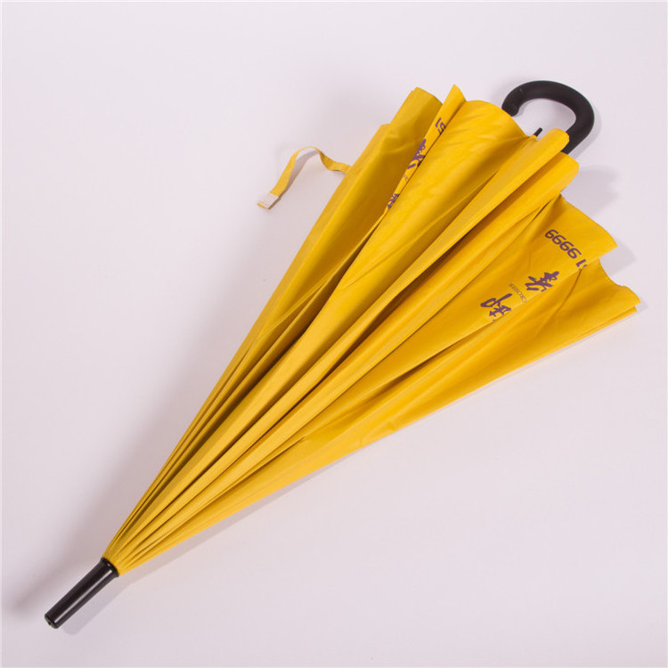 23 inch 16 ribs yellow  straight advertising umbrella