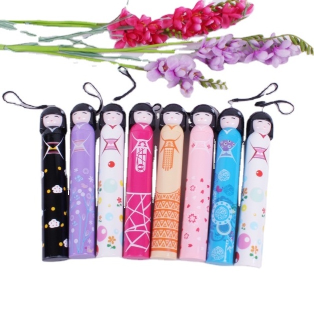 3 fold Fashion Japanese bottle  doll umbrella