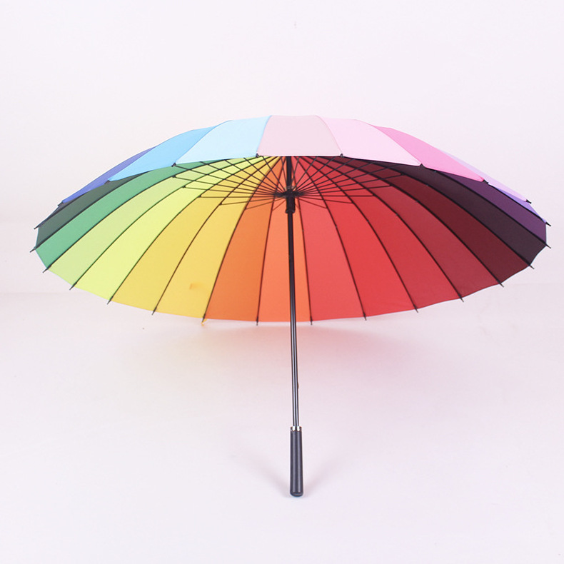 multi-color windproof 24 ribs pu leather handle tanging golf umbrella