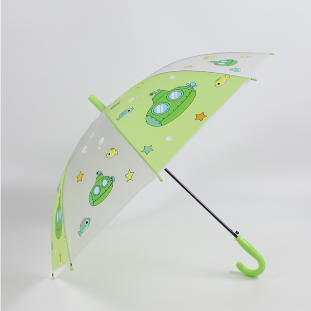 kids plastic straight clear rain umbrella transparent