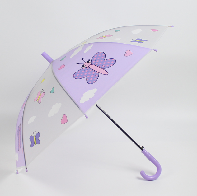 kids plastic straight clear rain umbrella transparent