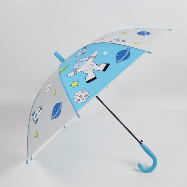 kids plastic straight clear rain umbrella transparent