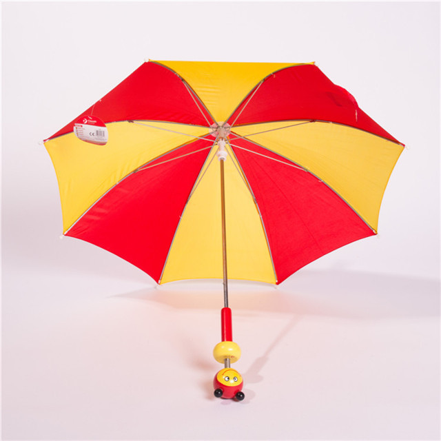 Cute kids umbrella yellow and red with toy hand toy umbrella