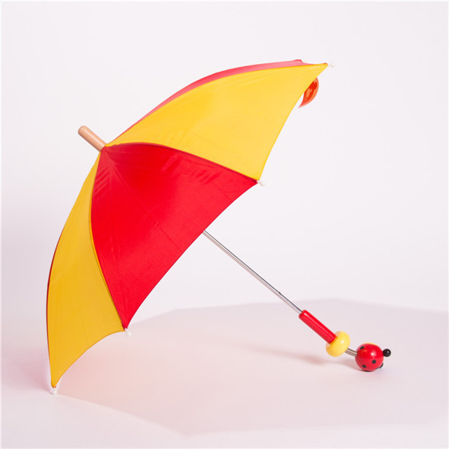 Cute kids umbrella yellow and red with toy hand toy umbrella