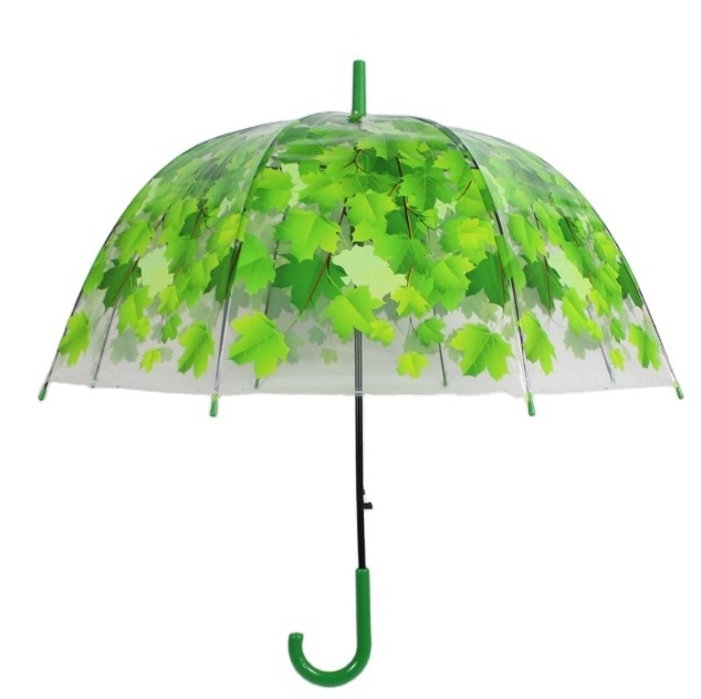 Apolo transparent all over printing mushroom POE children and women umbrella