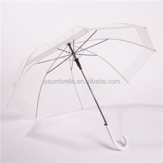 transparent color one time use EVA see through  for promotion disposable umbrella