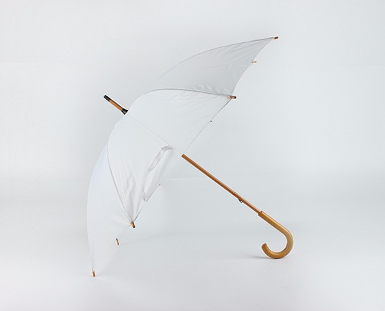 Highly recommended waterproof direct sale cheap white  white umbrella wedding wooden handle dollar camping umbrellas