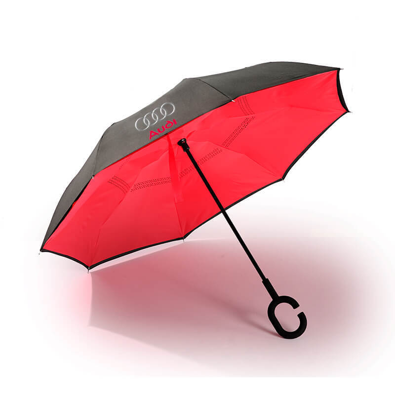 2020 New design inside out magic c handle inverted reverse umbrella with logo printing