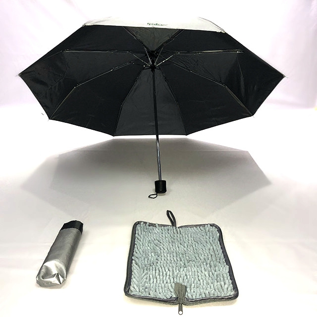 Microfiber umbrella case bag Water/Dirt repellent Cover with 3 fold mini umbrella