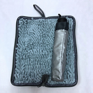 Microfiber umbrella case bag Water/Dirt repellent Cover with 3 fold mini umbrella