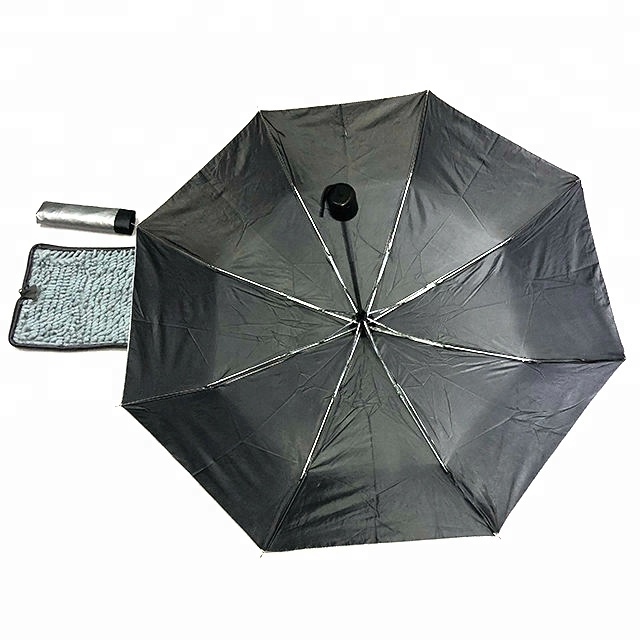 Microfiber umbrella case bag Water/Dirt repellent Cover with 3 fold mini umbrella