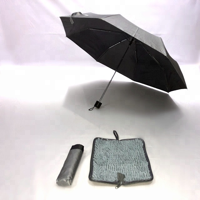 Microfiber umbrella case bag Water/Dirt repellent Cover with 3 fold mini umbrella