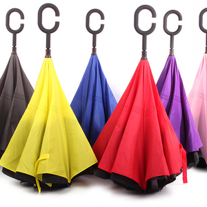 Most popular colorful double layer upside-down umbrella inverted