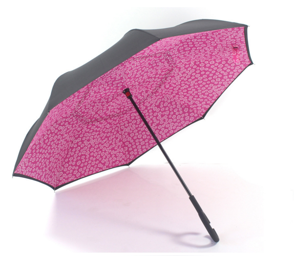 Most popular colorful double layer upside-down umbrella inverted