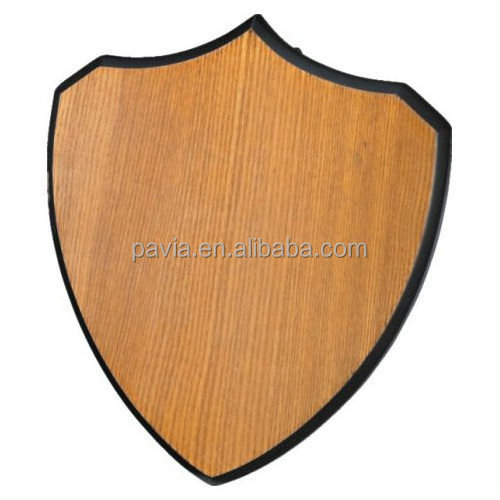 PSS003 Promotional Custom Wood Shield Trophy Plaque Blank Wooden Shield Plaque