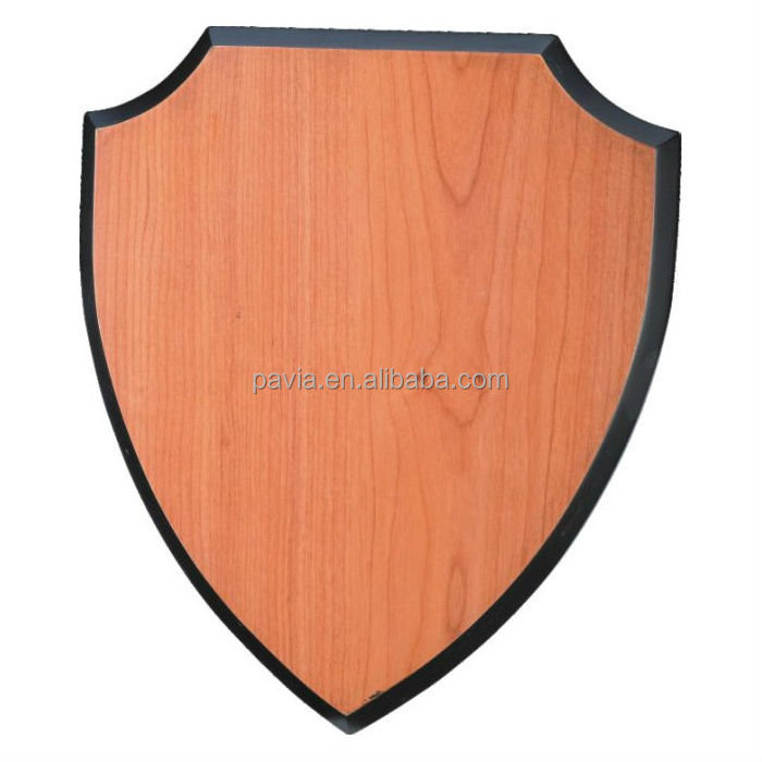 PSS003 Promotional Custom Wood Shield Trophy Plaque Blank Wooden Shield Plaque