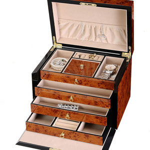 Personalised luxury wooden jewelry box organizer for women jewellery storage case