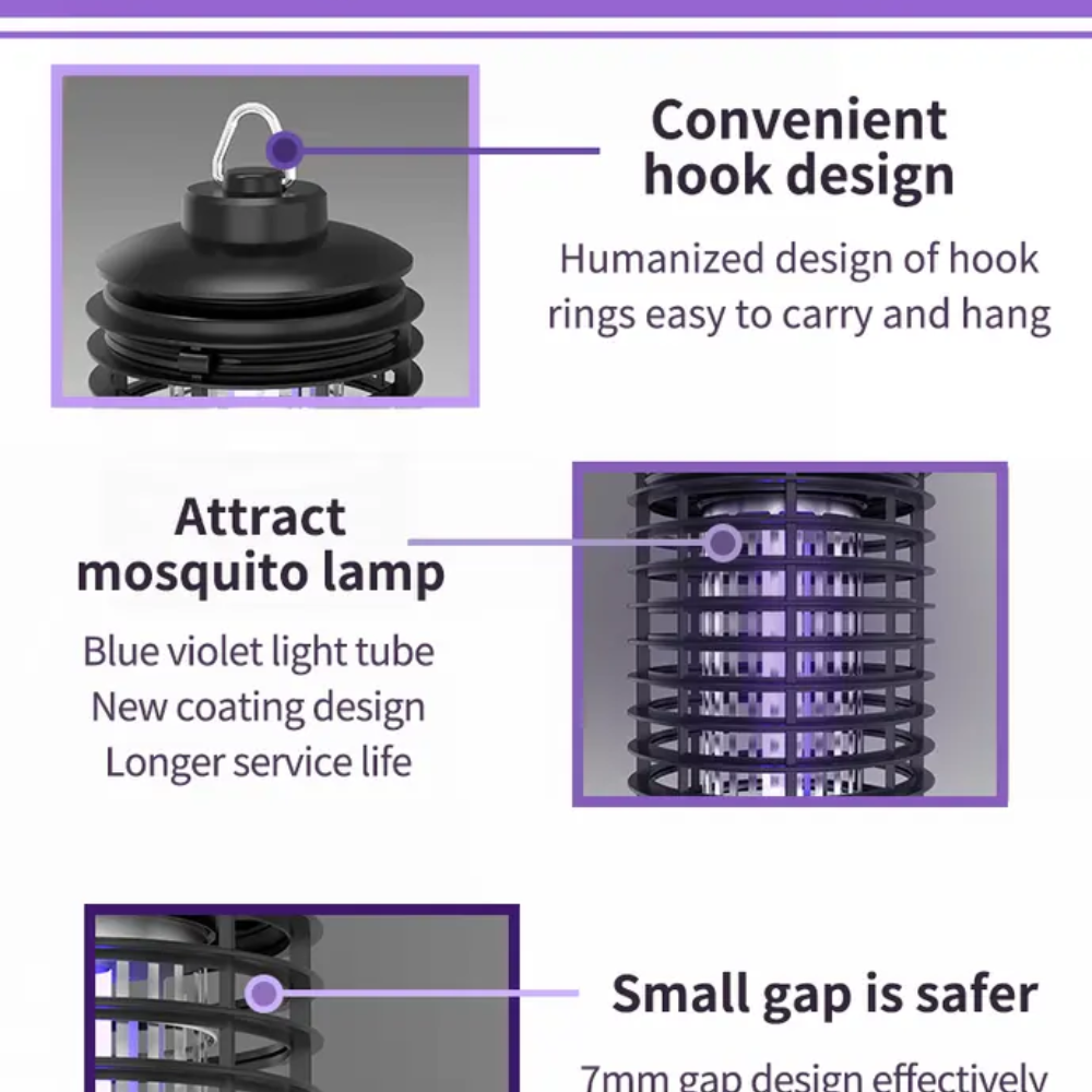 High Voltage Electric UV Led Photocalyst Mosquito Killer Lamp Bug Bee Moth Trap Fly Mosquito Zapper  in Pavico VietNam