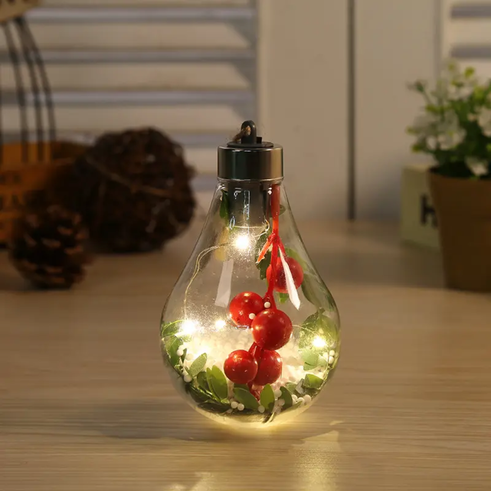 ODM OEM LED Light Christmas Bulbs Ornament Transparent Ball Pick Christmas  Clear Tree Decoration Crafts suppliesin pavico vietn