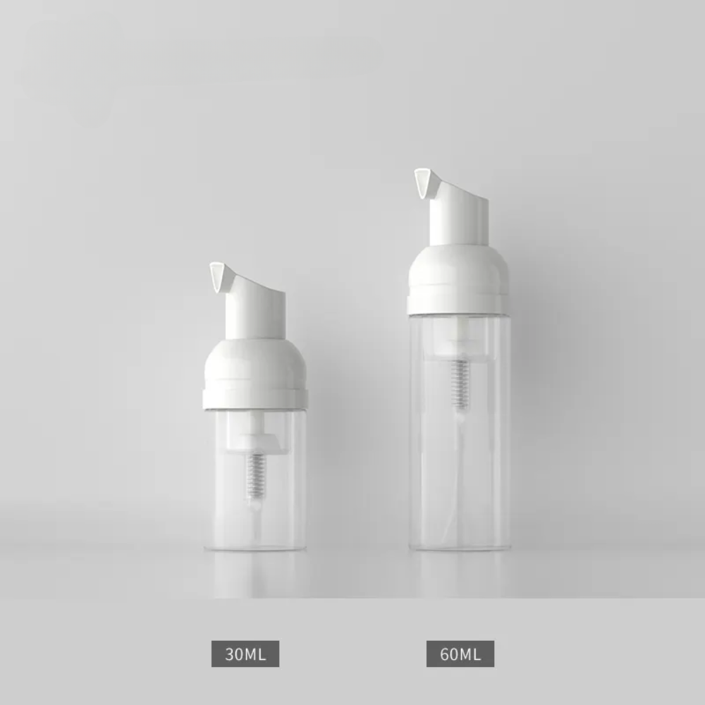 OEM ODM Custom 30ml 60ml PET Plastic Empty Travel Soap Foam Pump Bottle Dispenser For Cosmetic Packaging