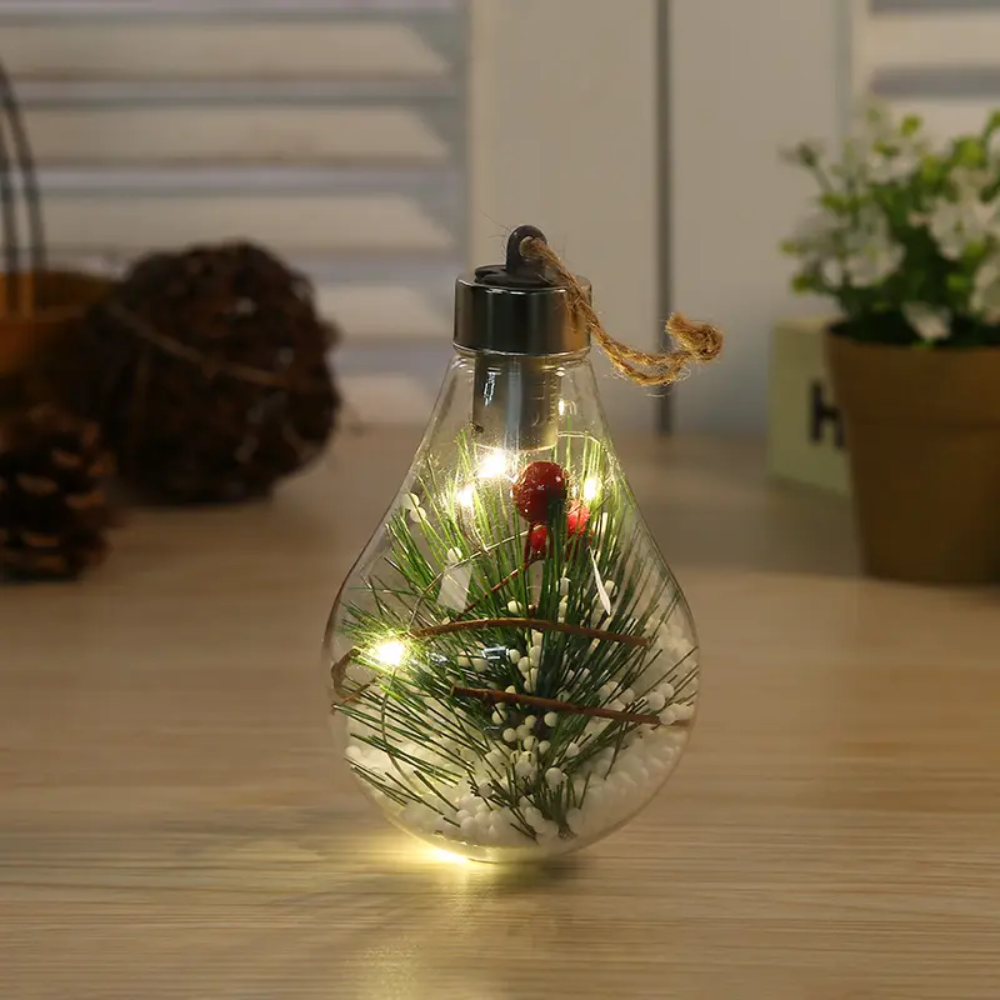 ODM OEM LED Light Christmas Bulbs Ornament Transparent Ball Pick Christmas  Clear Tree Decoration Crafts suppliesin pavico vietn