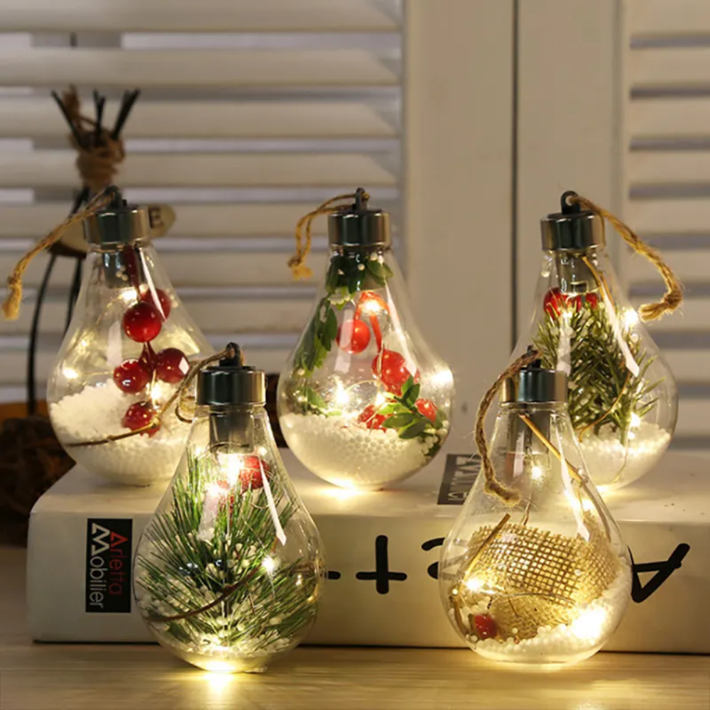 ODM OEM LED Light Christmas Bulbs Ornament Transparent Ball Pick Christmas  Clear Tree Decoration Crafts suppliesin pavico vietn