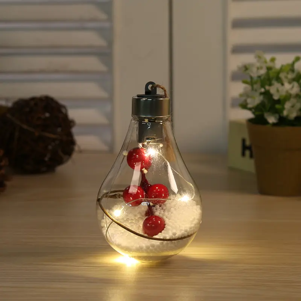 ODM OEM LED Light Christmas Bulbs Ornament Transparent Ball Pick Christmas  Clear Tree Decoration Crafts suppliesin pavico vietn