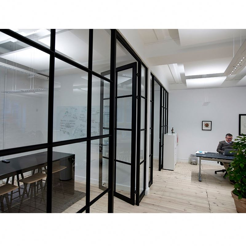 Soundproof Movable Folding Door Glazed Aluminium Glass Office Partition Divider Sliding Tempered Partition Wall