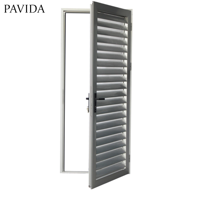 Aluminium louvered door lock Louvered Grill Doors single swing door design