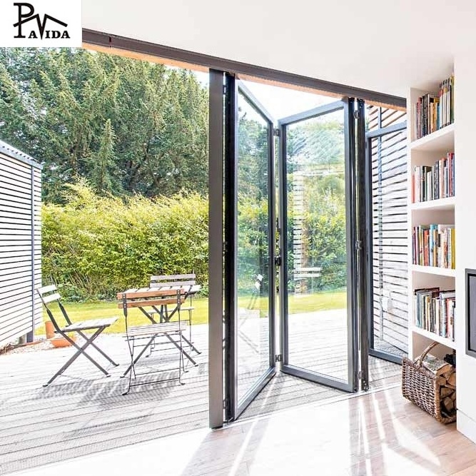 Factory Wholesale Price Aluminum Frame Industrial External Garage Vertical Bifold Door