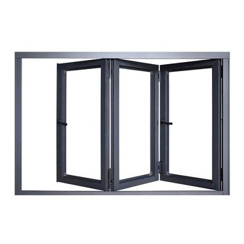 Commercial Balcony Folding Windows Double Glass Aluminum Folding Windows Horizontal Folding Windows