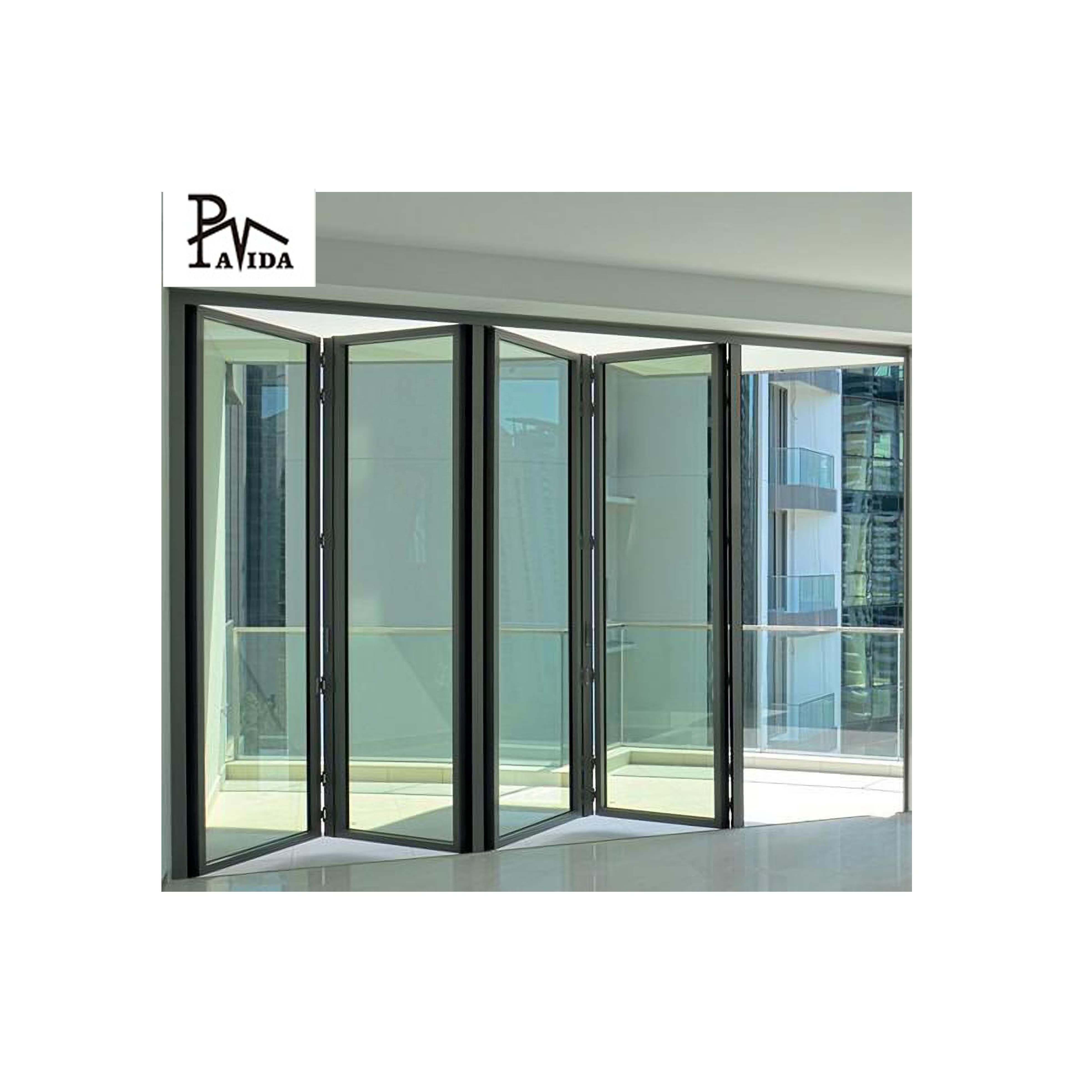 Factory Wholesale Price Aluminum Frame Industrial External Garage Vertical Bifold Door