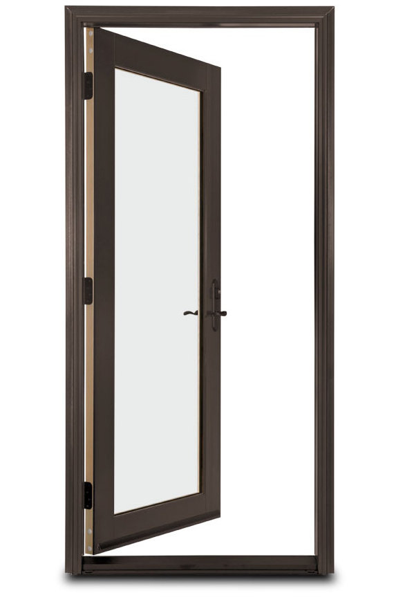 Aluminium glass flush door aluminum smart swing door bathroom door design