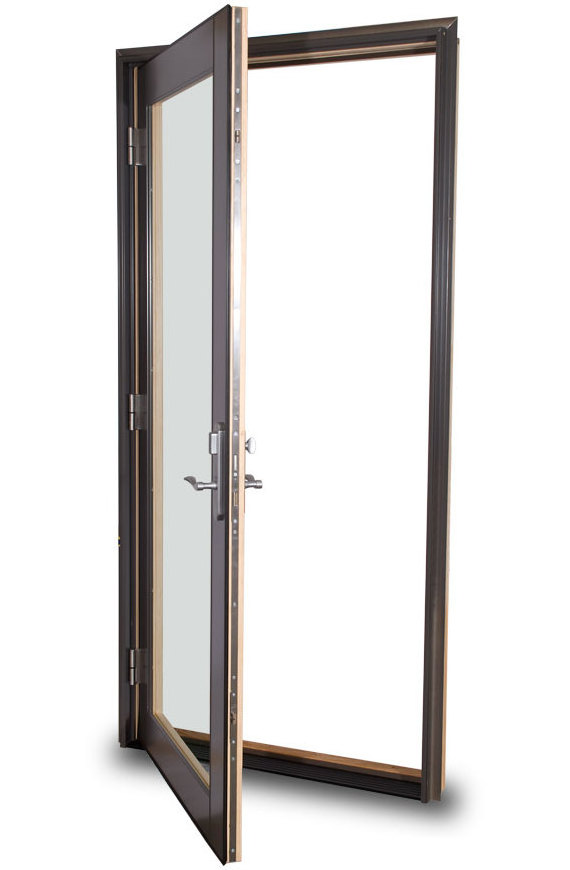 Aluminium glass flush door aluminum smart swing door bathroom door design