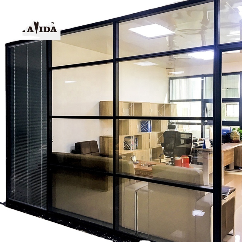 wall divider partition aluminium metal partition wall panel sound proof clear double