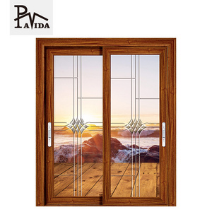 Glass prints aluminum interior sliding pocket doors for living room/kitchen /bathroom