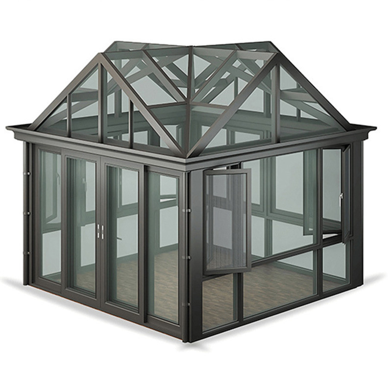 Pyramid Garden Aluminum Frame Sunroom Glass Panels For Sale Low-E Glass In Tiny House Sunhouse