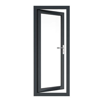 Aluminium glass flush door aluminum smart swing door bathroom door design