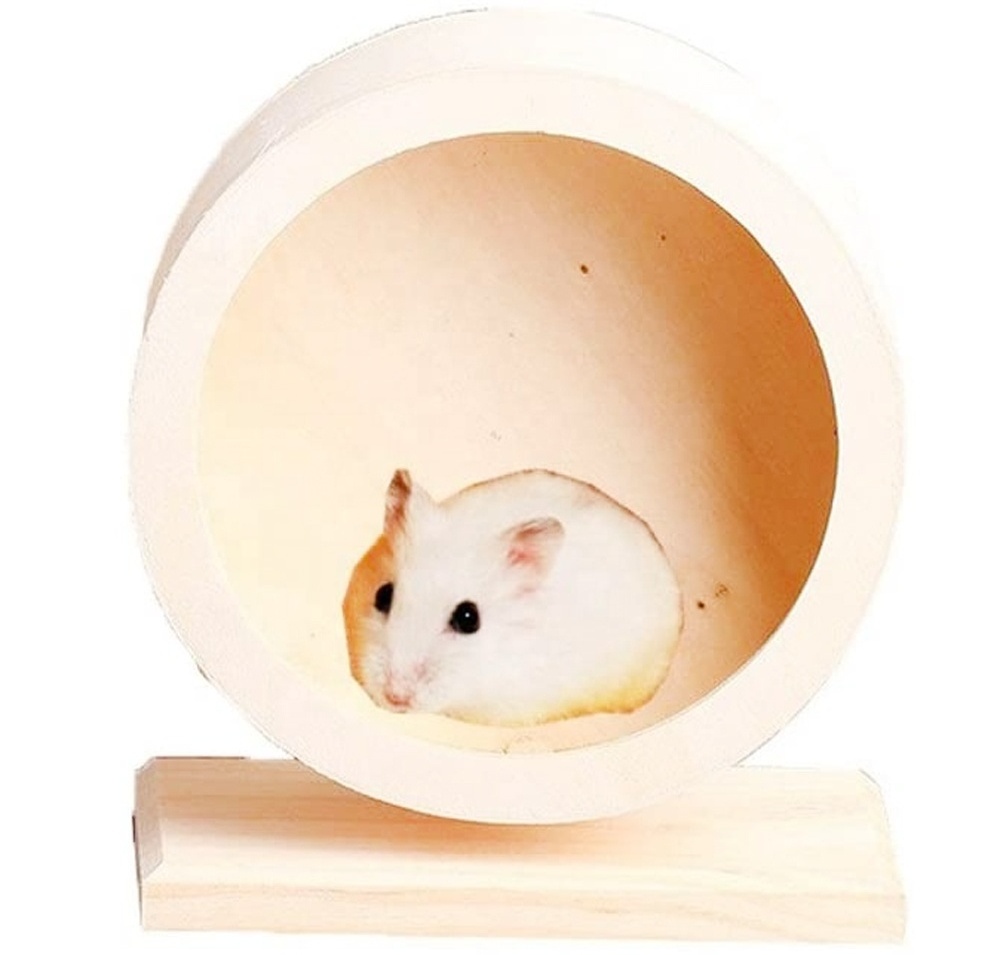 L Pets Exercise Wheel Hamster Wooden Mute Running Spinner Wheel Play Toy for Rat Gerbil Mice Chinchillas Hedgehogs Guinea