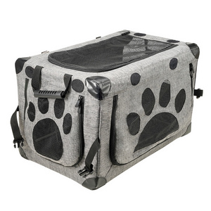 Portable large size Outdoor Travel Car Carrying Collapsible pet dogs travel carrier bag Crate Cage with mesh windows