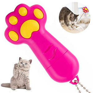 High Quality  USB rechargeable 3 in 1 cat paw teaser  Led Laser  Stick Interactive Pet training Toys Cat Laser Pointer Pen Toy