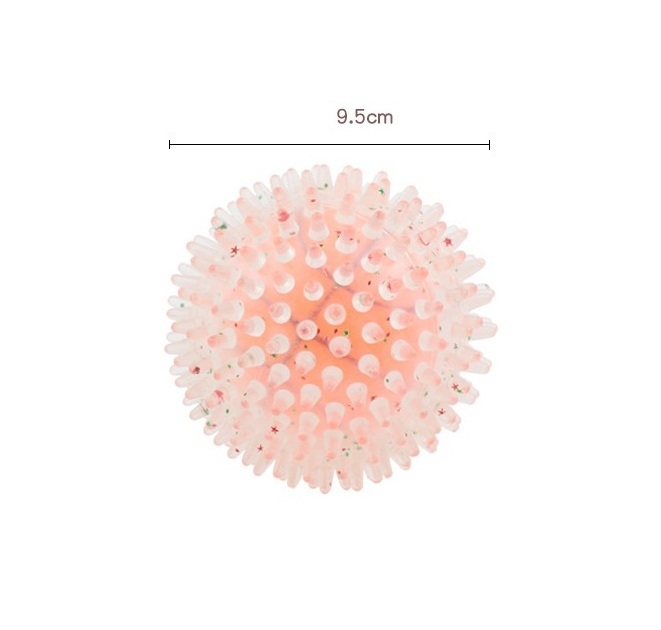 Factory directly pet suppliers plastic dog toy ball chew toy squeaky spiky sound ball