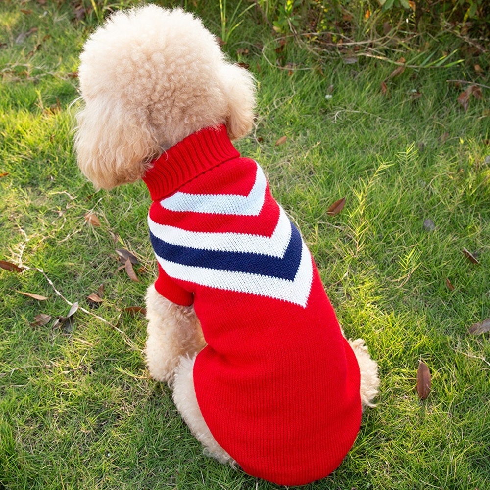 Dog Sweaters with Red Dog Sweater Girl Pullover Knitwear Warm Pet Sweater for Fall Winter