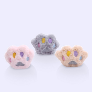 New arrival Custom Kitten Cleaning Teeth Cute Footprint shape Soft Stuffed Plush Toy Catnip Cat Toy Cat Toys Gift