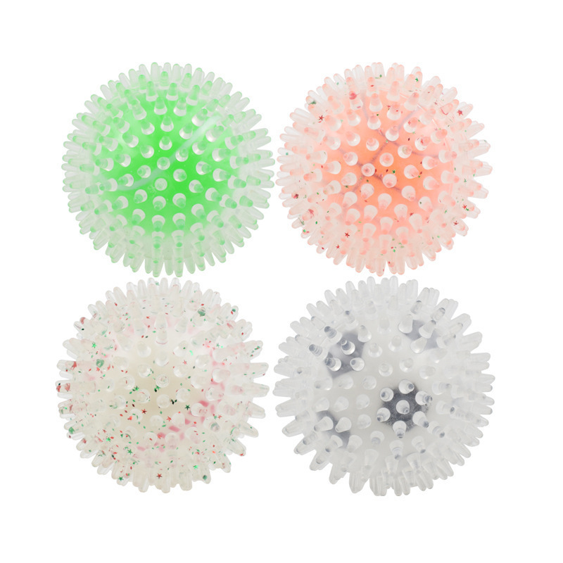 Factory directly pet suppliers plastic dog toy ball chew toy squeaky spiky sound ball