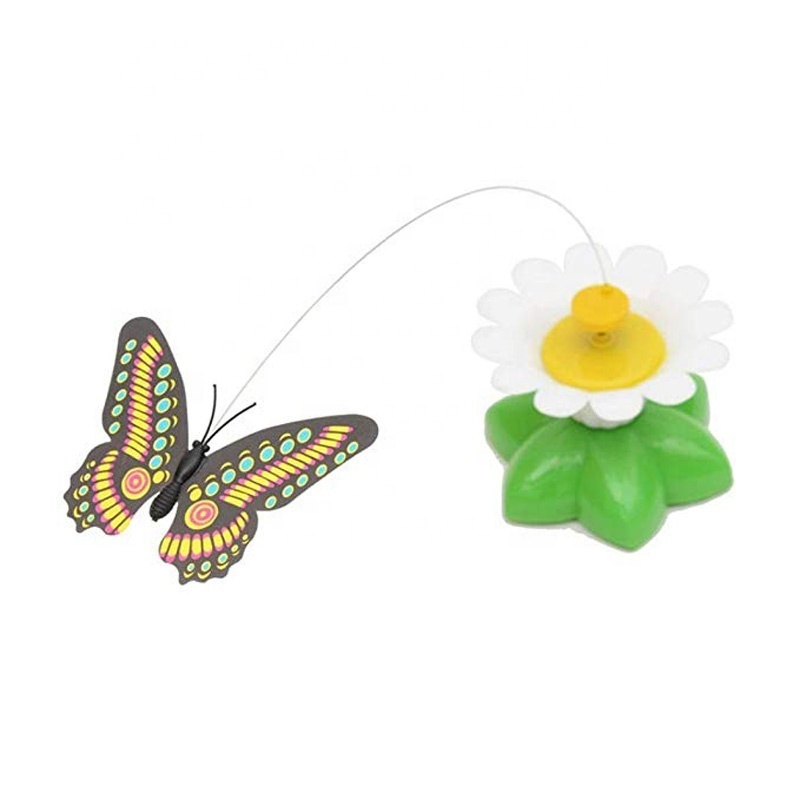 Butterfly Toy for Pet Cats, Funny Rotating Electric Flying Butterfly Interactive Toy with A Fastening Tape Multicolor