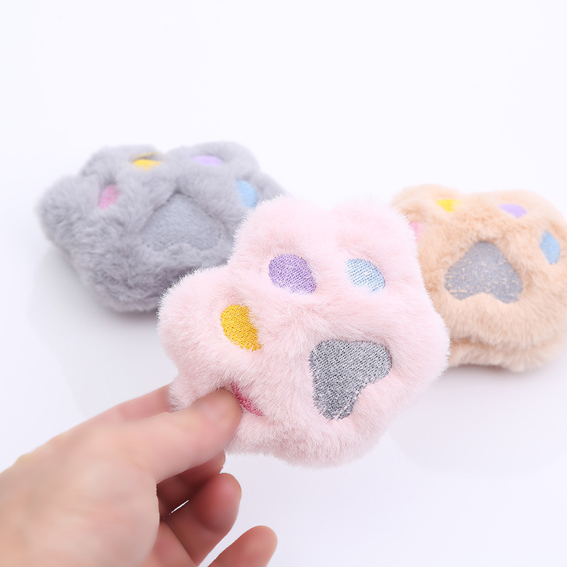 New arrival Custom Kitten Cleaning Teeth Cute Footprint shape Soft Stuffed Plush Toy Catnip Cat Toy Cat Toys Gift