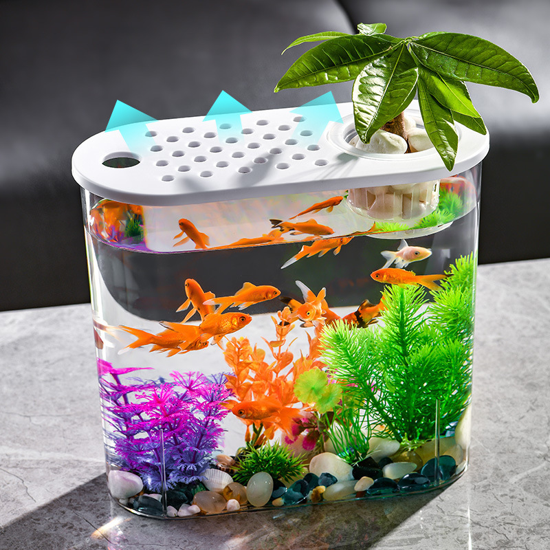 Plastic PET material thickened living room fish tank high transparent small desktop fish tank